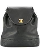 Chanel Pre-owned Turn-lock Cc Stitch Rucksack - Black