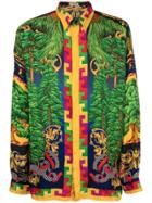 Versace Vintage Baroque Tree Printed Shirt - Green