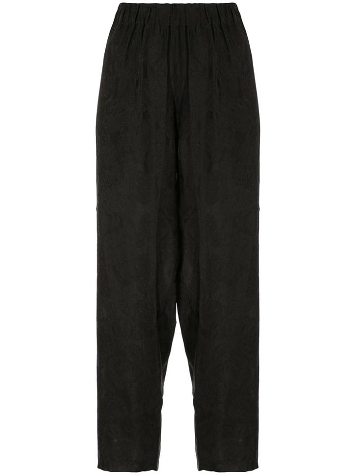 Uma Wang Jacquard Embroidered Trousers - Black