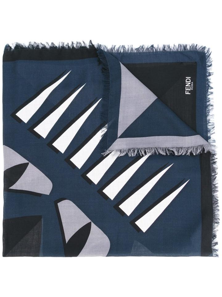 Fendi Printed Scarf - Blue