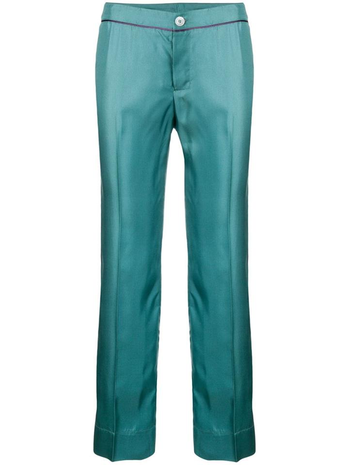 F.r.s For Restless Sleepers Contrast Trim Cropped Trousers - Green