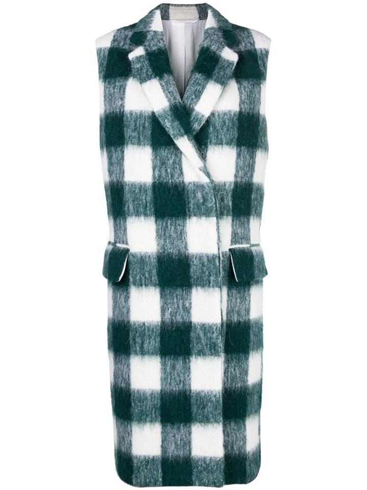 Calvin Klein 205w39nyc Checked Midi Vest Coat - Green