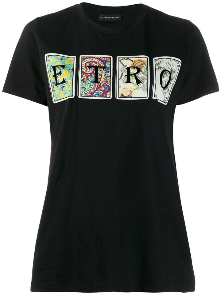 Etro Logo Printed T-shirt - Black
