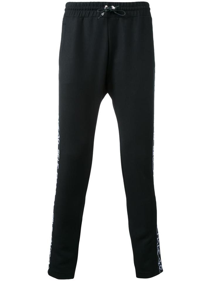 Selfmade By Gianfranco Villegas Slim Fit Trackpants, Men's, Size: 50, Black, Wool/rayon