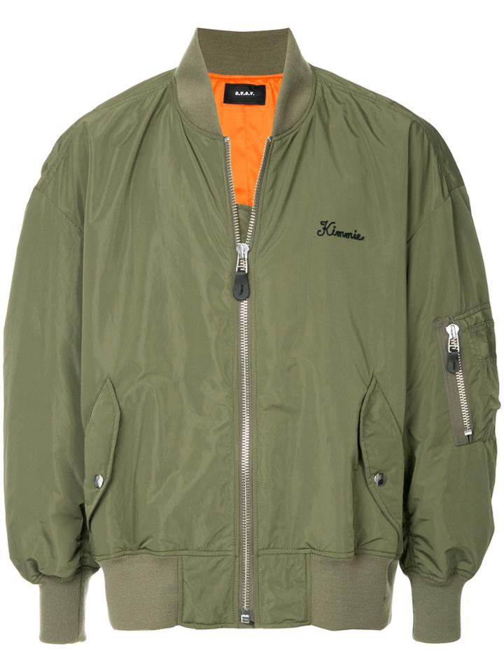 G.v.g.v. Embroidered Bomber Jacket - Green