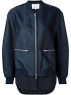 3.1 Phillip Lim Shirt Tail Bomber Jacket - Blue