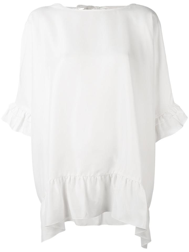 P.a.r.o.s.h. - Drop Waist Top - Women - Silk - L, Women's, White, Silk