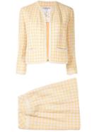 Chanel Pre-owned 1994's Tweed Setup Jacket Skirt - Orange