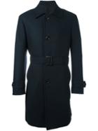 Ermenegildo Zegna Belted Coat, Men's, Size: 50, Blue, Cupro/cashmere/wool