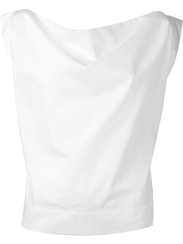 Vivienne Westwood Anglomania Open Back Draped Top, Women's, Size: 42, White, Cotton
