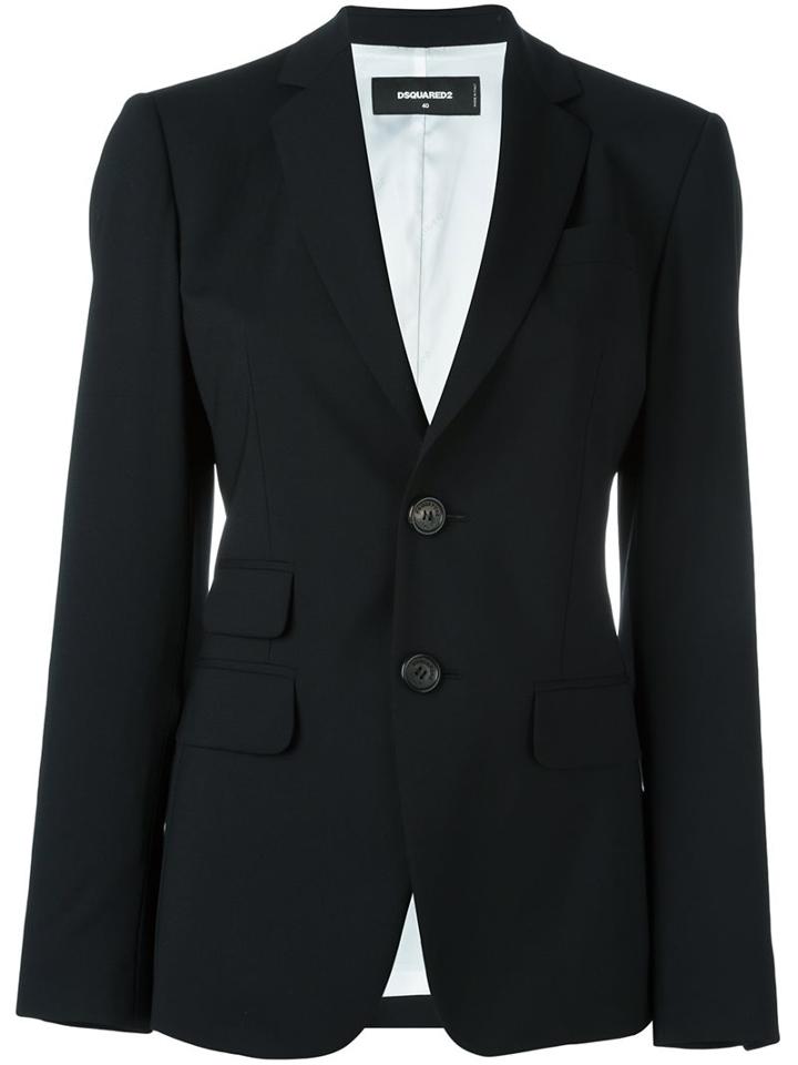 Dsquared2 Classic Blazer, Women's, Size: 42, Black, Polyester/spandex/elastane/viscose/virgin Wool