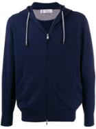 Brunello Cucinelli Hooded Zipped Cardigan - Blue