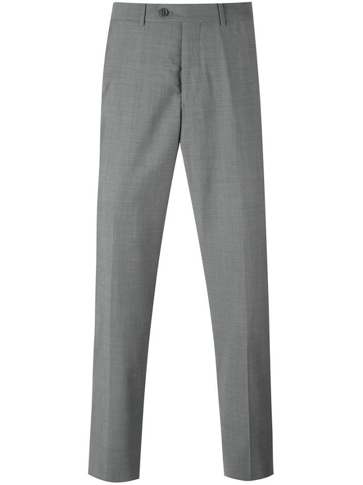 Armani Collezioni Tailored Trousers, Men's, Size: 52, Grey, Virgin Wool