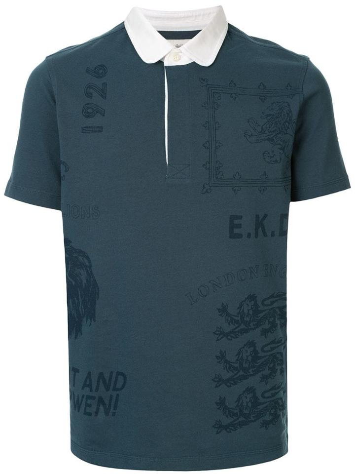 Kent & Curwen Printed Polo Shirt - Blue