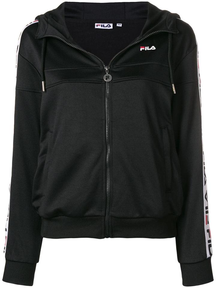 Fila Logo Stripe Hoodie - Black