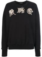 Alexander Mcqueen Amq Embroidered Sweatshirt - Black