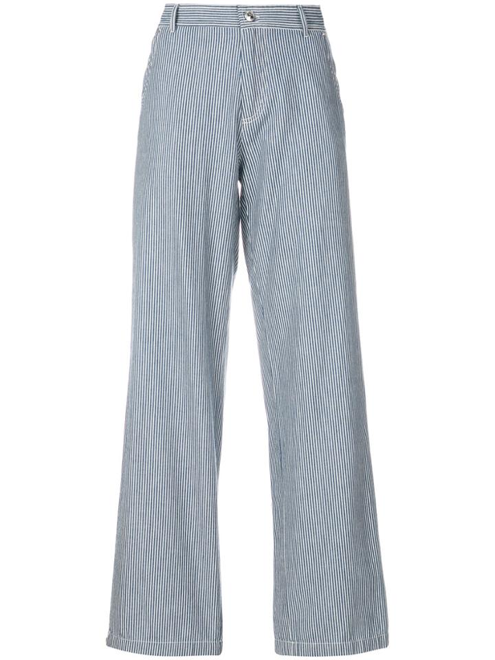 A.p.c. Coryn Striped Wide-leg Trousers - Blue