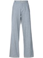 A.p.c. Coryn Striped Wide-leg Trousers - Blue