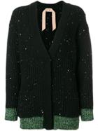 No21 Wool-blend Cardigan With Sequins - Black