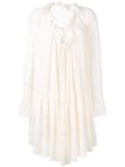 See By Chloé - Bohemian Ruffled Dress - Women - Cotton/polyester - S, Nude/neutrals, Cotton/polyester
