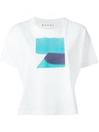 Marni Colour Block Print T-shirt, Women's, Size: 40, White, Cotton