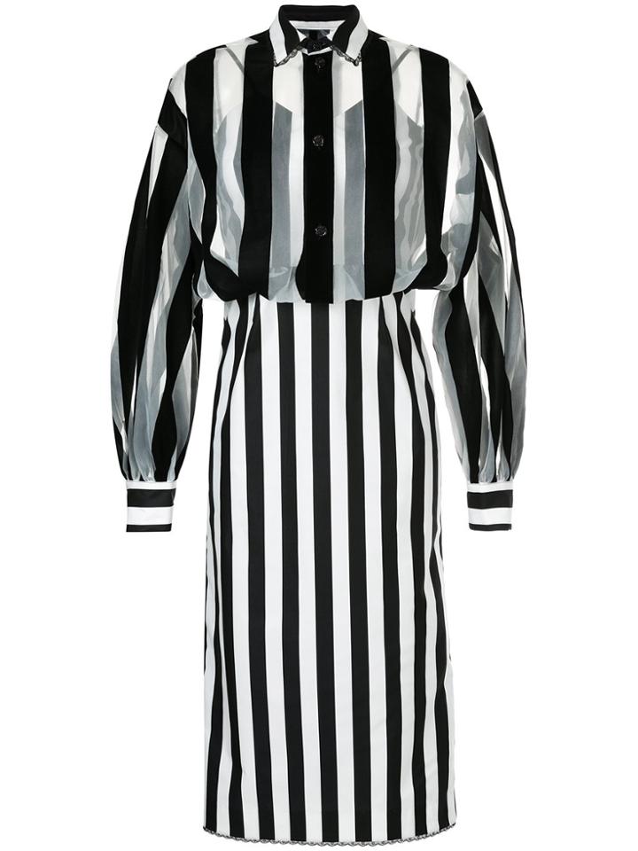 G.v.g.v. Striped Sheer Top Dress - Black