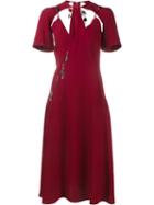 Christopher Kane Drape Back Detail Dress, Women's, Size: 40, Red, Silk/acetate/glass