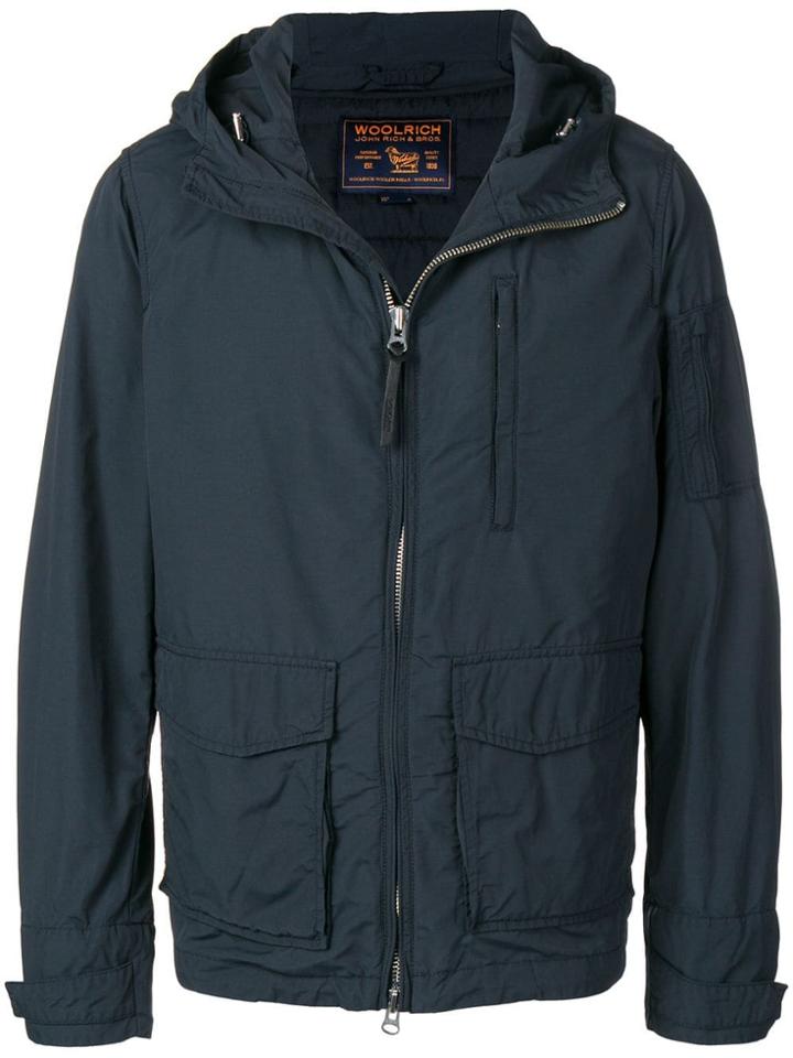 Woolrich Hooded Zip-up Jacket - Blue