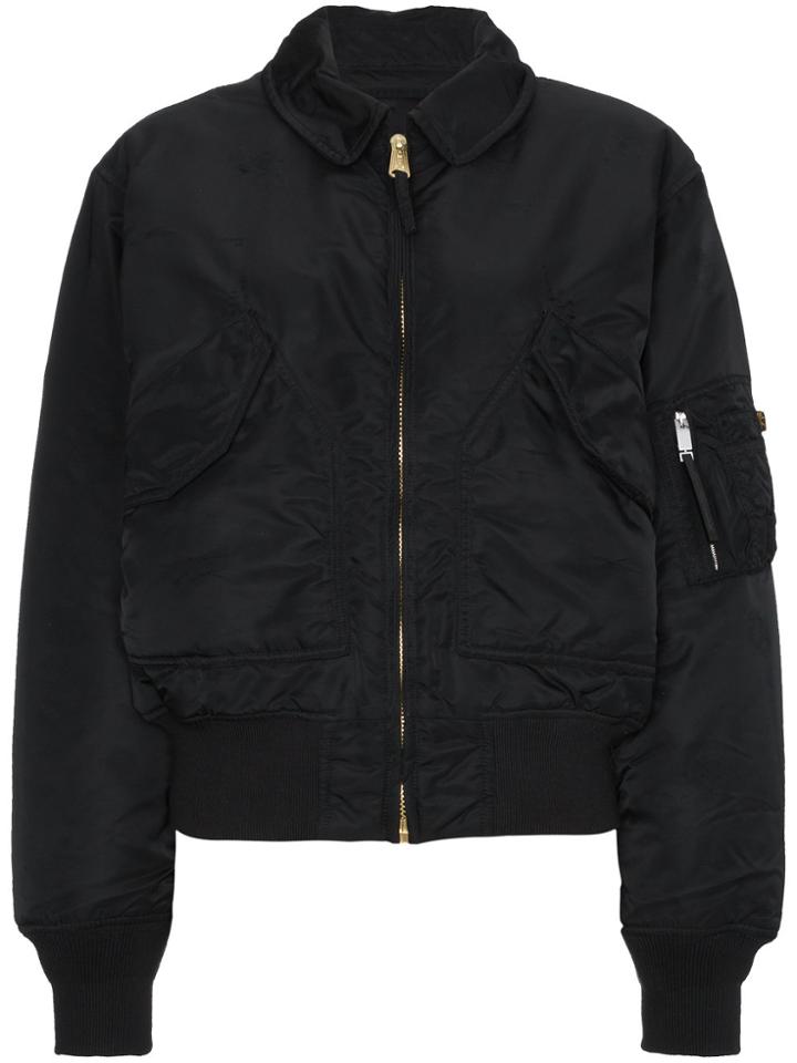 Alyx Logo Applique Bomber Flight Jacket - Black