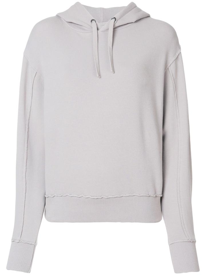 Vince Inverted Seam Drawstring Hoodie - Grey