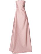 Rochas Embellished Dragonfly Strapless Dress - Pink & Purple