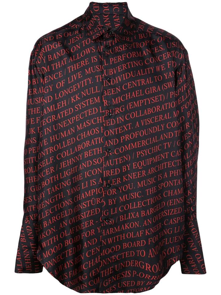 Yang Li Slogan Printed Shirt - Black