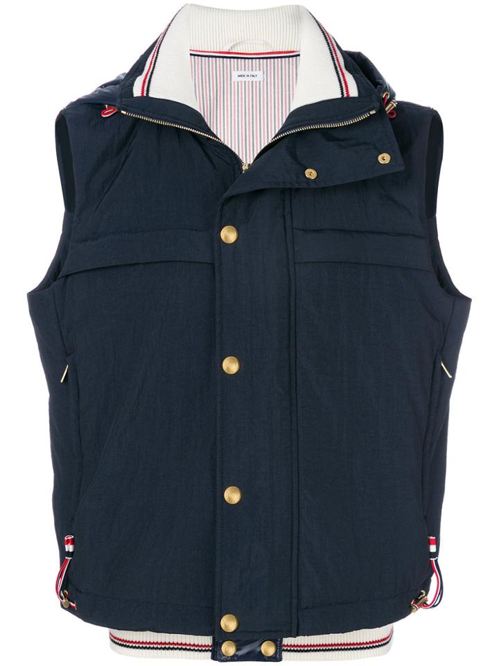 Thom Browne Solid Enshuku Nylon Down-filled Tech Vest - Blue