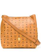 Mcm All-over Logo Tote - Brown