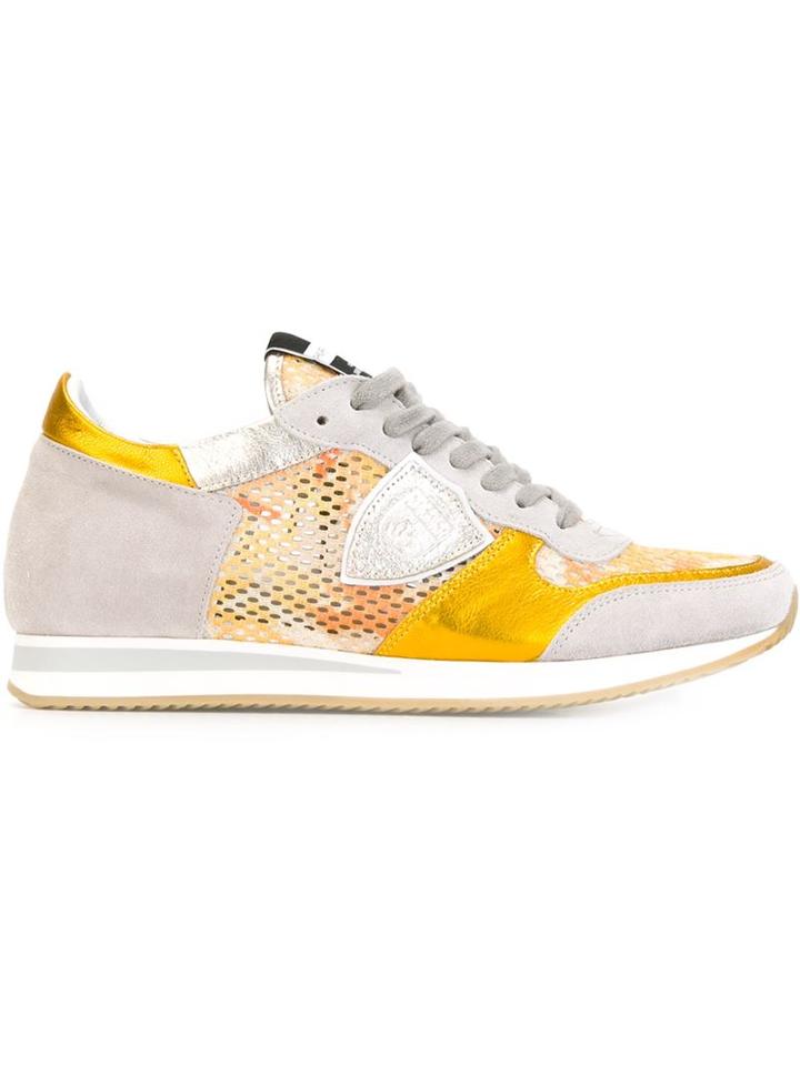 Philippe Model Perforated Panel Sneakers, Women's, Size: 40, White, Leather/nylon/rubber