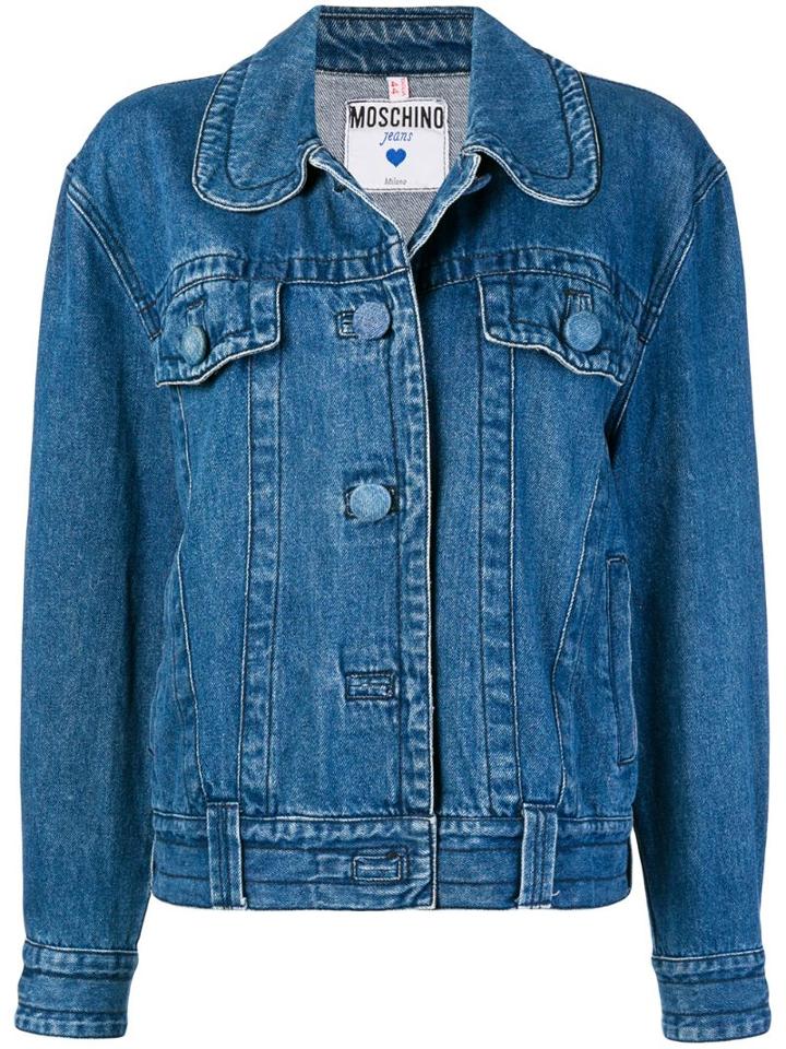 Moschino Pre-owned Round-collar Denim Jacket - Blue