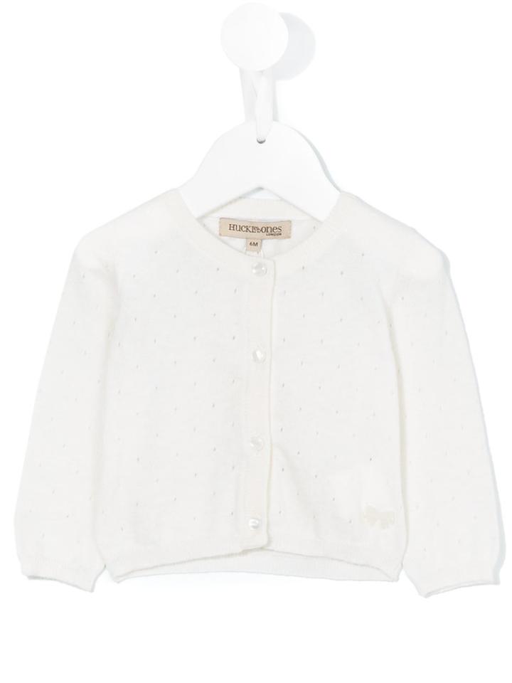 Hucklebones London - Long Sleeve Cardigan - Kids - Cotton/cashmere - 6 Mth, Infant Girl's, Nude/neutrals