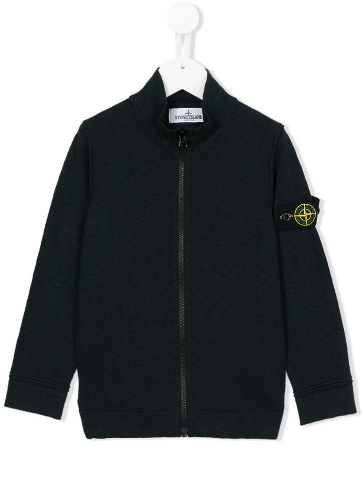 Stone Island Kids Zipped Bomber Jacket, Boy's, Size: 6 Yrs, Blue