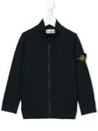 Stone Island Kids Zipped Bomber Jacket, Boy's, Size: 6 Yrs, Blue