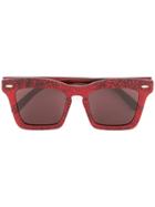 Karen Walker Banks Glitter Sunglasses - Red