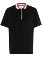 Noon Goons Striped Collar Zip Front Shirt - Black