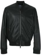 Armani Jeans Embossed Back Logo Bomber Jacket - Black