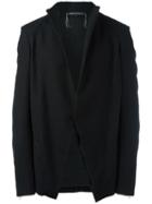 Cedric Jacquemyn Layered Collar Suit Jacket, Men's, Size: 48, Black, Wool/cotton
