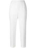 Peserico Cropped Side Stripe Trousers - White