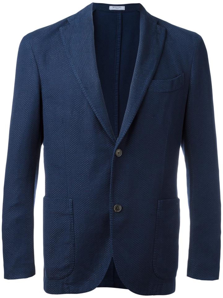 Boglioli Woven Texture Blazer - Blue