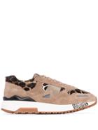 Versace Achilles Leopard Print Sneakers - Brown