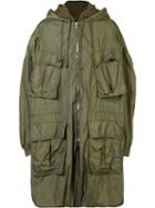 Juun.j Hooded Military Jacket, Men's, Size: 50, Green, Cotton/nylon/polyester