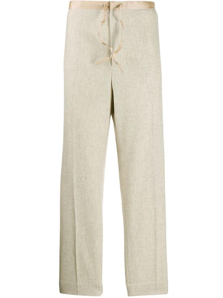 Jil Sander Ribbon Fastening Straight Leg Trousers - Neutrals