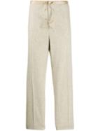 Jil Sander Ribbon Fastening Straight Leg Trousers - Neutrals