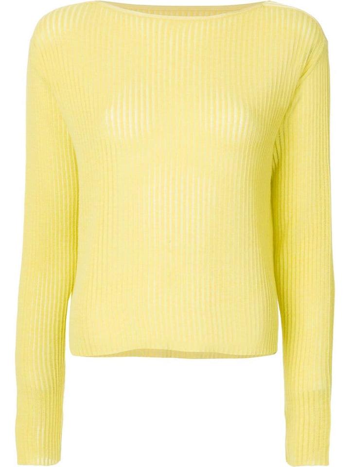 Onefifteen Semi Sheer Ribbed Top - Yellow